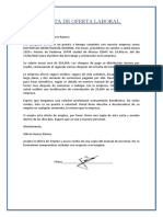 Carta de Oferta Laboral