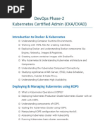 Devops Phase-2 Kubernetes Certified Admin (Cka/Ckad) : Introduction To Docker & Kubernetes