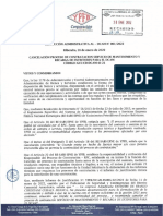 Resolucion de Cancelacion Servicio de Mantenimiento y Recarga Extintores