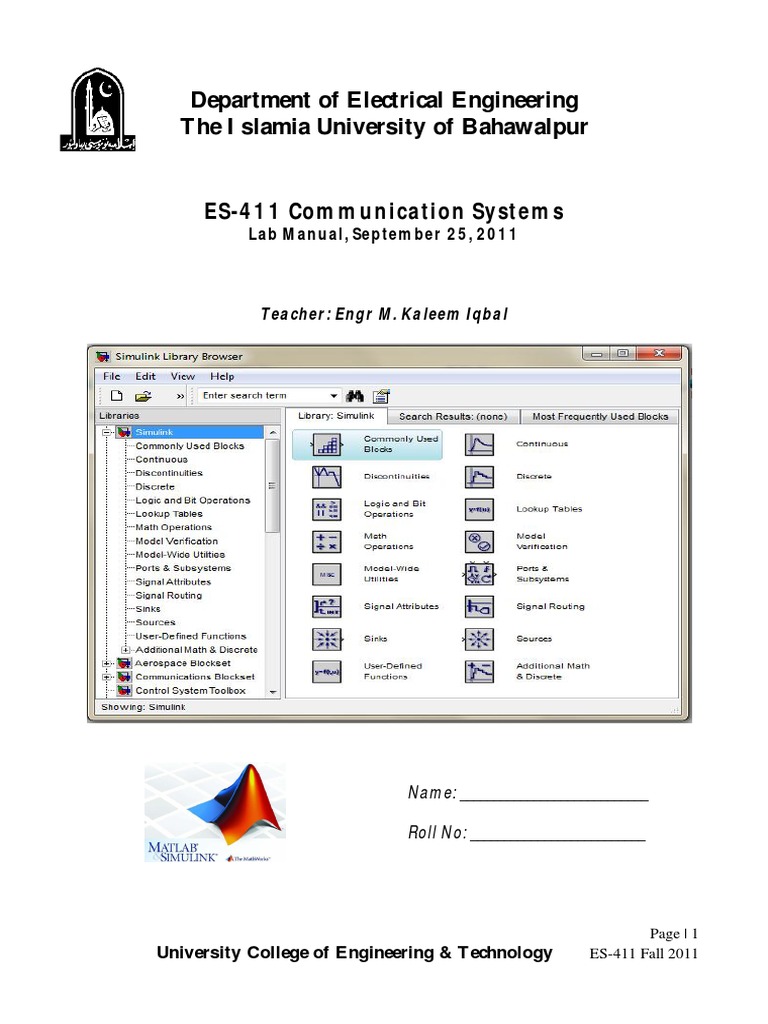 Communication System Lab Manual PDF Detector (Radio) Frequency