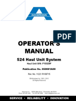 Operator'S Manual: 524 Haul Unit System