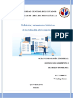 Antecedentes Históricos de La Evaluación Al Desempeño