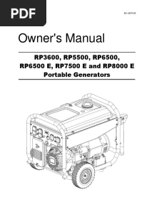 Cat Portable Generators Manual Rp3600 Rp5500 Rp6500 Rp6500 e Rp7500 e Rp8000 e Original