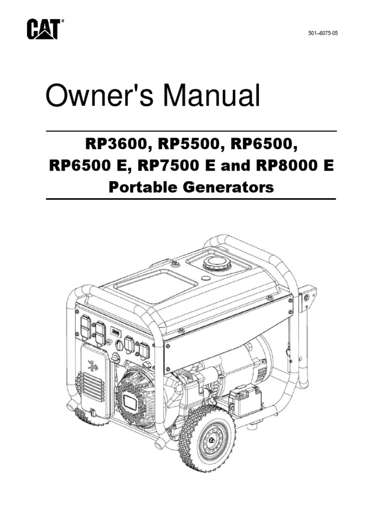 Cat Portable Generators Manual Rp3600 Rp5500 Rp6500 Rp6500 e Rp7500 e
