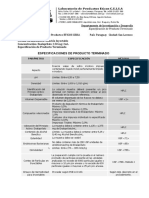 Especificacion de Producto Terminado Cardietic Inyectable