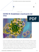 COVID-19 - Estabilidad e Inactivación Del Virus