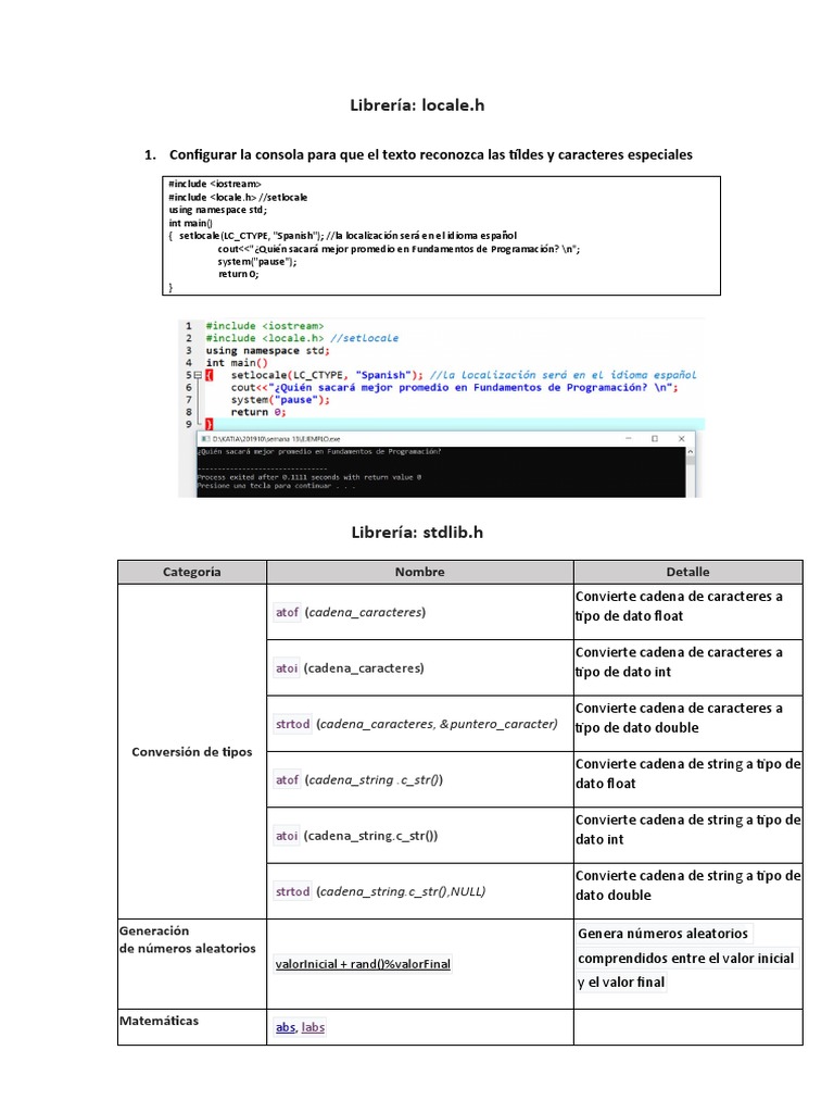 Uso de locale.h en C++ para localización | PDF | Color | Tipo de datos