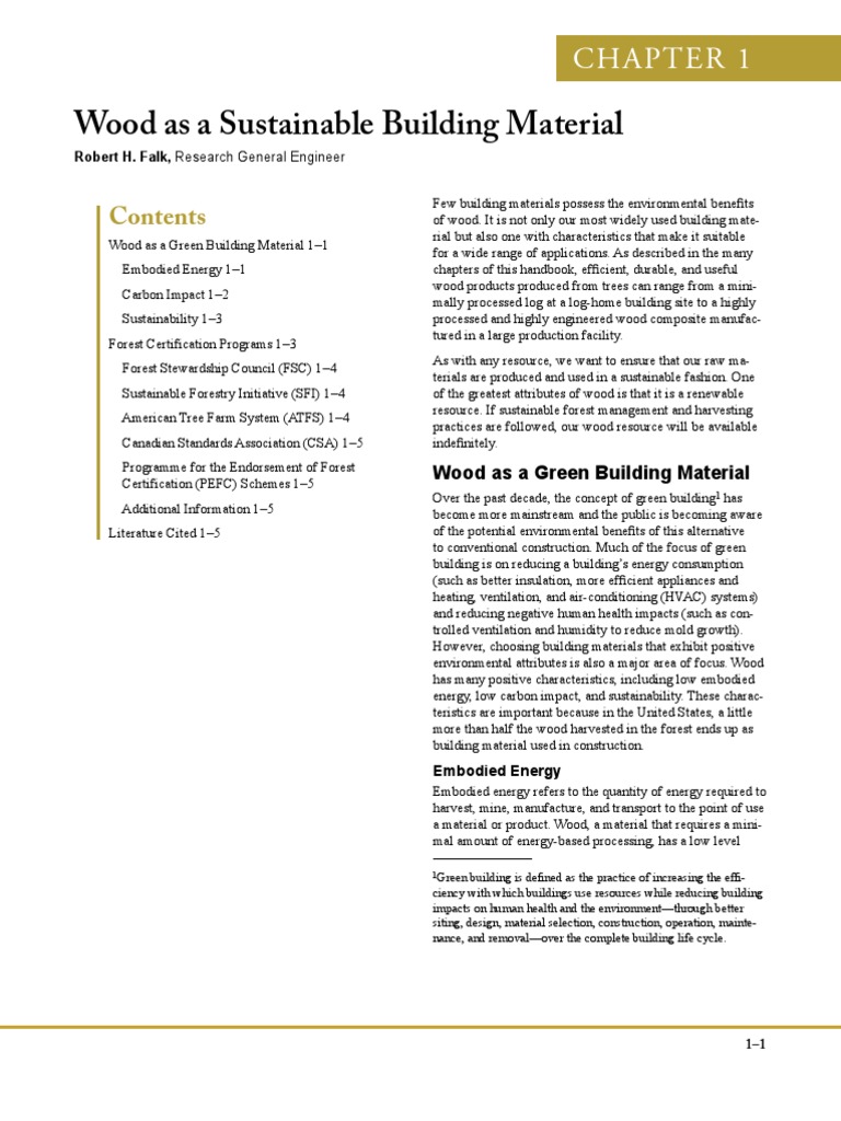 Wood As Sustainable Building Material | PDF