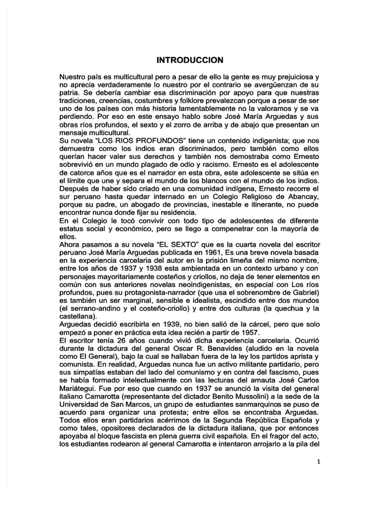 El Encuentro de Dos Mundos Jose Maria Arguedas PDF Perú