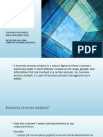 Business Process Analysis: Advanced Business PROCESSES (MGT-101)