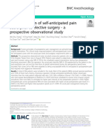 Characterization of Self-Anticipated Pain Score Prior To Elective Surgery - A Prospective Observational Study