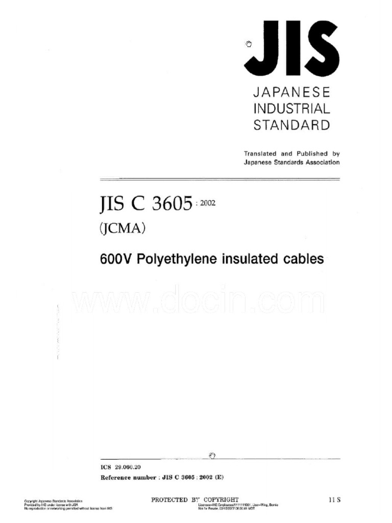 Jis C 3605-2002 | PDF