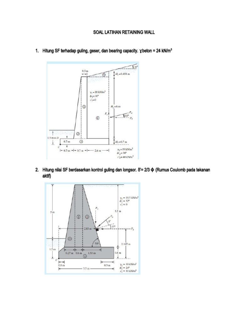 Retaining Wall Stability Calculations | PDF | Art | Science & Mathematics