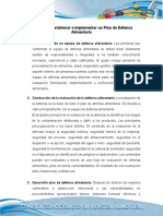 Pasos para Establecer e Implementar Un Plan de Defensa de Alimentos