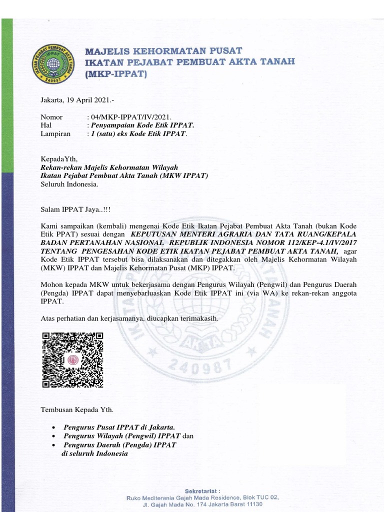 Kode Etik IPPAT 2021 Ditetapkan | PDF | Hukum