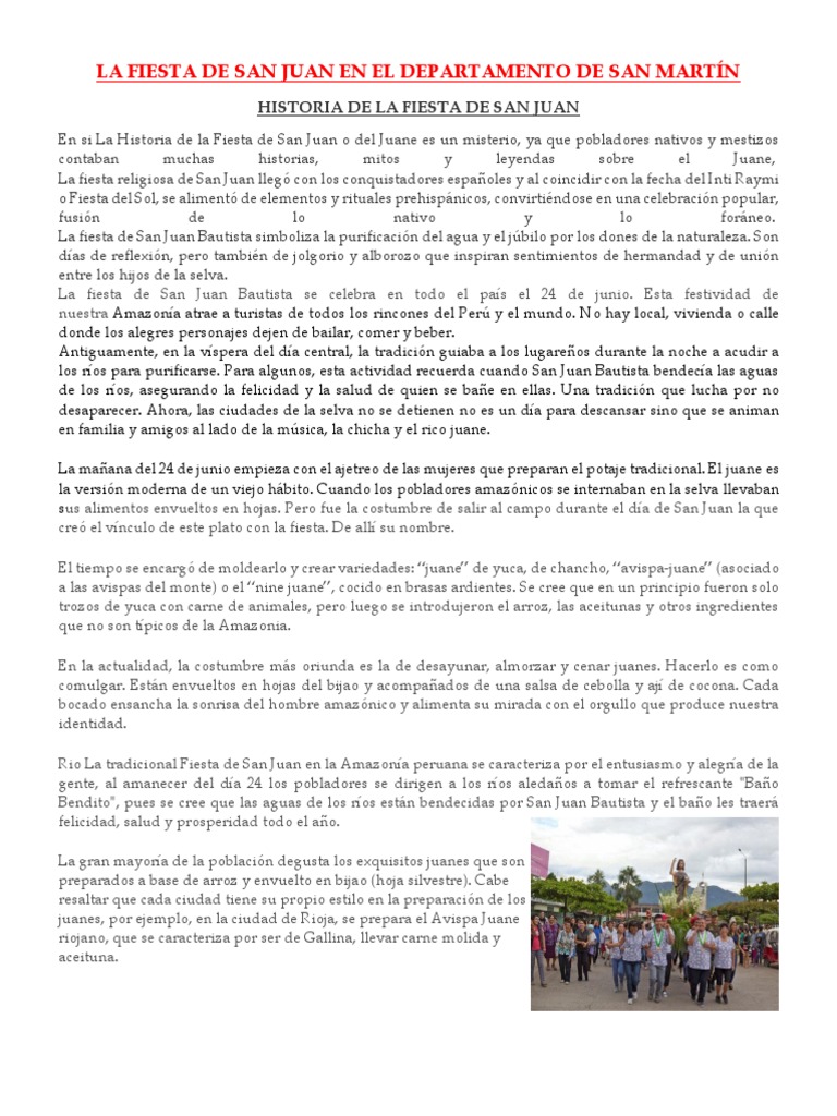 La Fiesta de San Juan Bautista, Patrón de la Amazonía Peruana | PDF ...