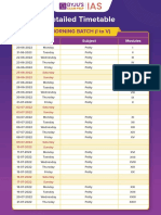 Detailed Timetable: Morning Batch (I To V)