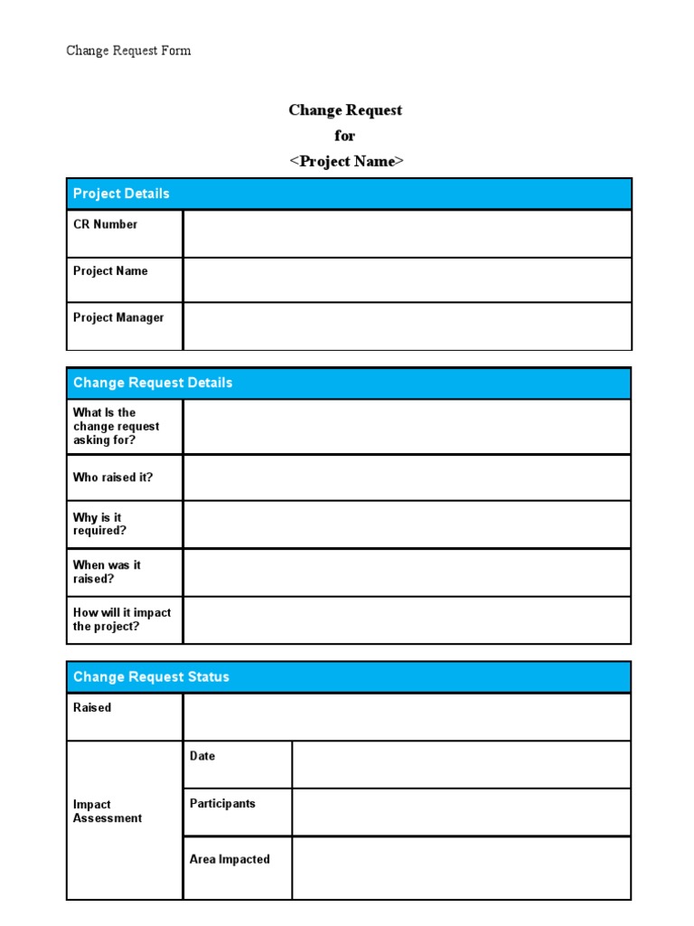 Change Request Template | PDF