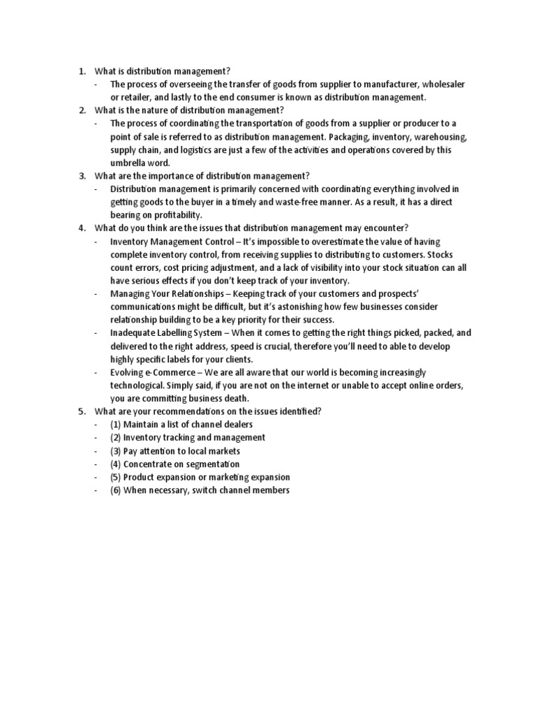 Understanding Distribution Management | PDF | Career & Growth | Business
