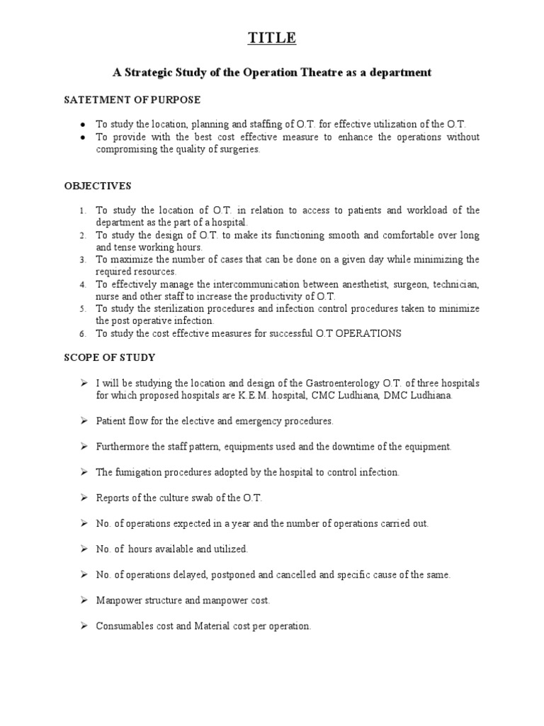 Project Proposal | PDF | Surgery | Hospital