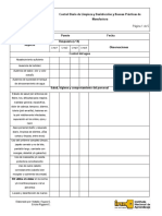 Ejemplo - Registro Control Diario de Limpieza y Desinfección y Buenas Prácticas de Manufactura