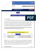 Topic Interpersonal Communication: Schedule