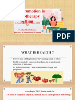 Health Promotion in Physiotherapy Setting