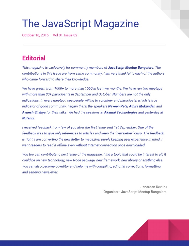 The Javascript Magazine Vol 01 Issue 02 | PDF | Angular Js | Web ...
