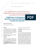 Los Anglicismos Como Préstamos Linguísticos Que Se Han Incorporado Al Español de Ecuador