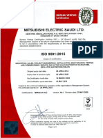 MITSUBISHI ELECTRIC SAUDI LTD ISO 9001;2015