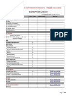 Handover Package: Document/Record Soft Copy Hard Copy Notice