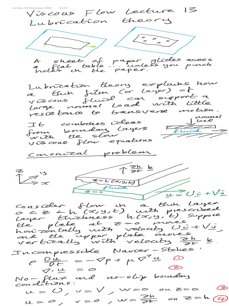 Viscous Flow Lecture 13 Notes | PDF