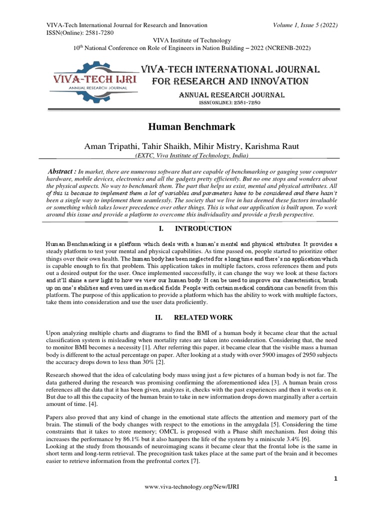 Human Benchmark | PDF | Body Mass Index | Memory