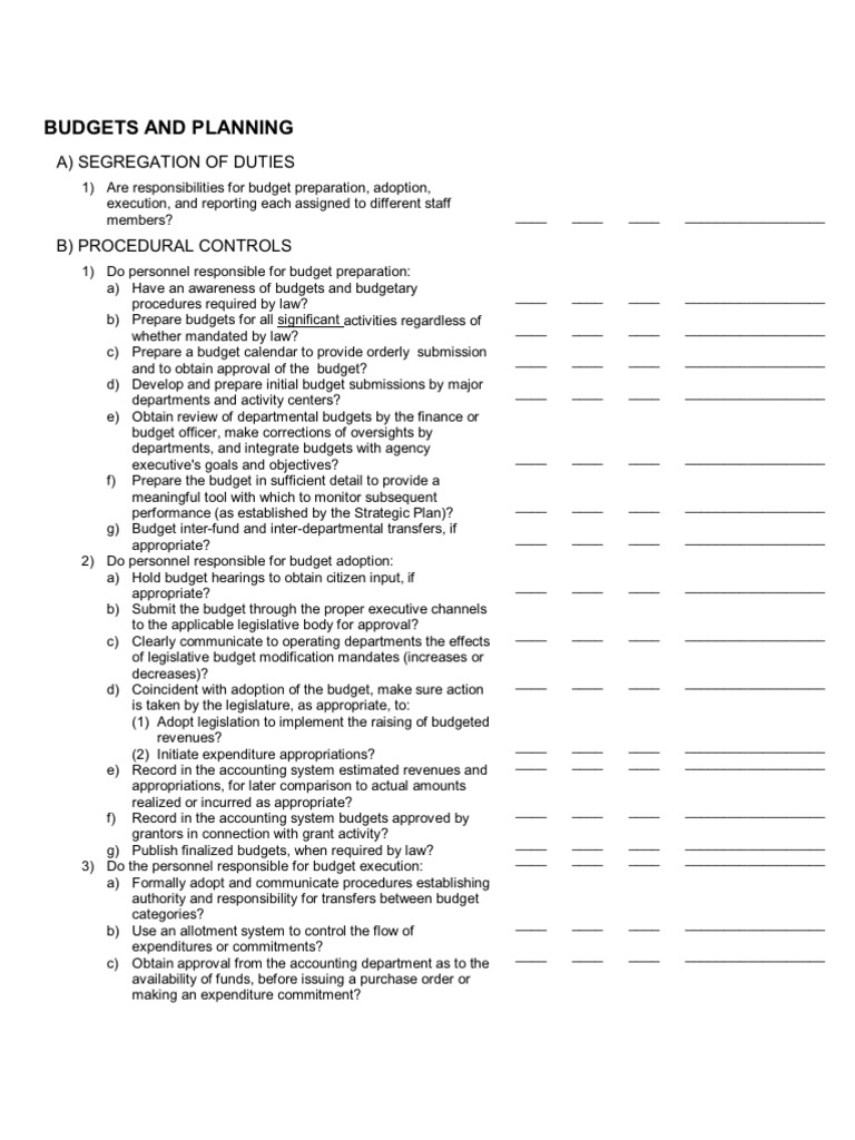 Internal Control Checklist | Accounts Payable | Cheque