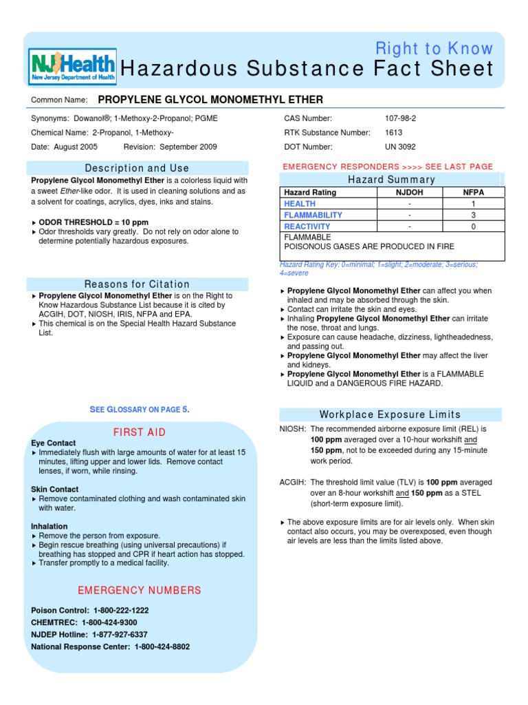 Hazardous Substance Fact Sheet Right To Know PDF Occupational