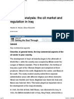 First-Step Analysis The Oil Market and Regulation in Iraq