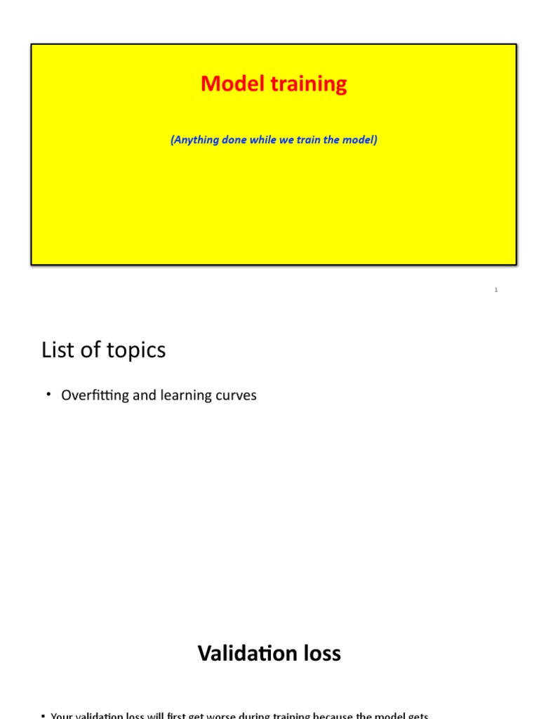 Model Training: (Anything Done While We Train The Model) | PDF | Cross ...