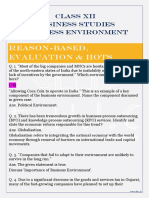 Reason-Based, Evaluation & Hots: Class Xii Business Studies Business Environment