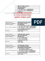 List of Active Catechists St. Francis of Assisi Parish Jugaban, Carigara, Leyte