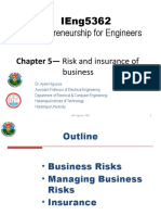 Ieng5362 Entrepreneurship For Engineers: Chapter 5 - Risk and Insurance of