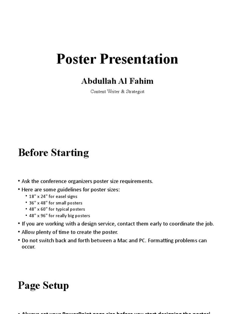 Poster Presentation Guidelines and Tips | PDF | Typefaces | Sans Serif