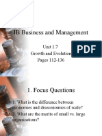 IB Business and Management: Unit 1.7 Growth and Evolution Pages 112-136