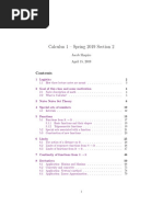 Calculus 1 - Spring 2019 Section 2: Jacob Shapiro April 15, 2019