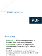 Error Analysis Measurement