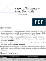 Classification of Insurance - Life and Non