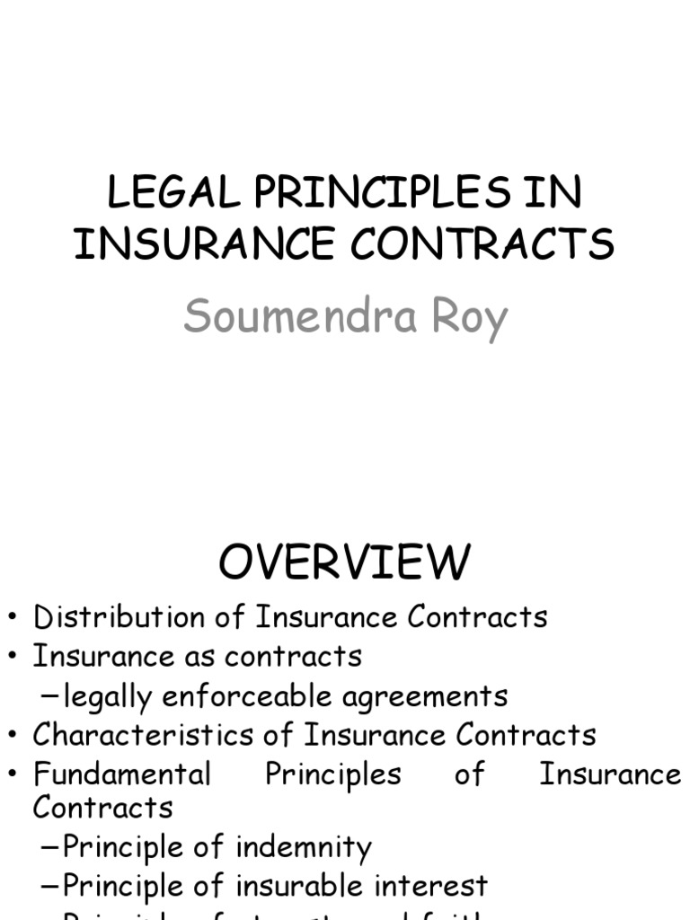Legal Aspects of Insurance PDF Insurance Indemnity