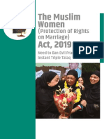 The Muslim Women Act, 2019: (Protection of Rights On Marriage)