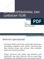 Definisi Operasional Dan Landasan Teori