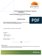 Certificado - FONDO DE PENSION ANDRES PRADO