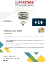 Financial Management: Capital Budgeting (NPV and Pi)